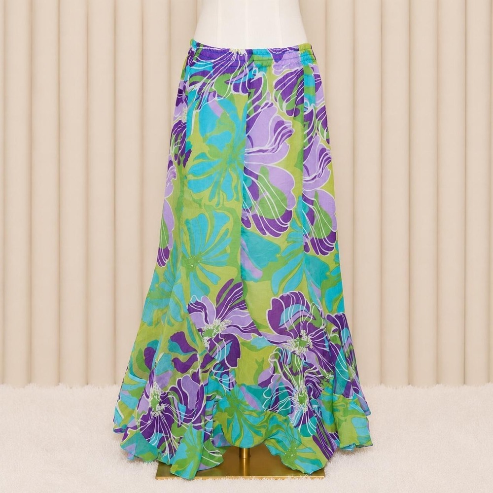 Vintage Y2K Floral Mermaid Maxi Skirt 🌺